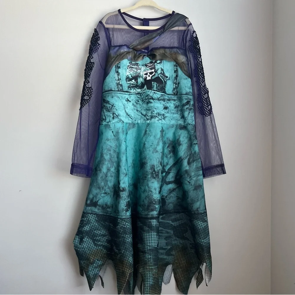 Blue and Purple Dress with Sheer Sleeves Disney Descendants Costume